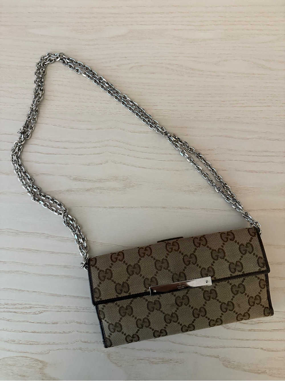 Gucci Brown Signature Chain Wallet - Upcycled - Picture 3 of 4
